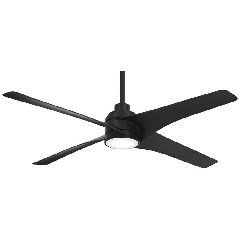 Image 1 56 inch Minka Aire Swept Coal Black Finish LED Ceiling Fan with Remote