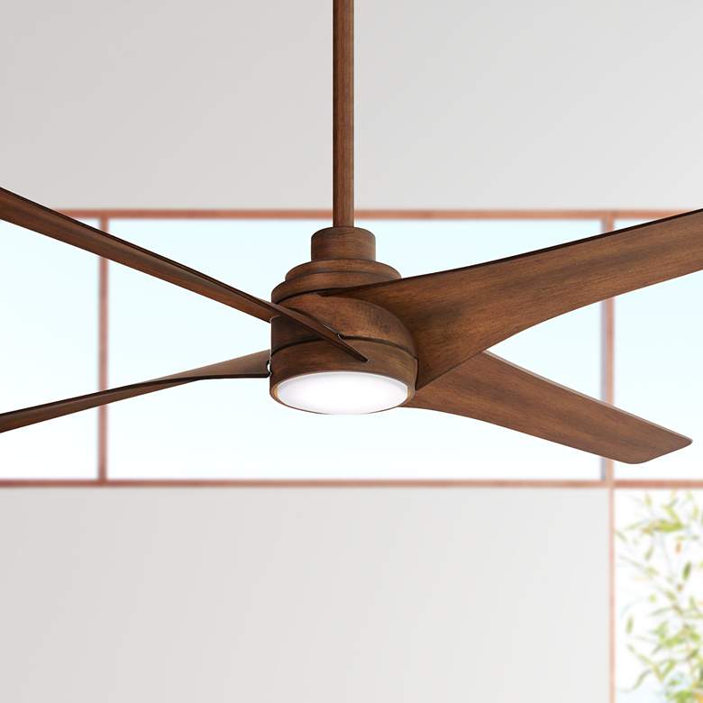 Image 1 56 inch Minka Aire Swept Distressed Koa Ceiling Fan with Remote Control
