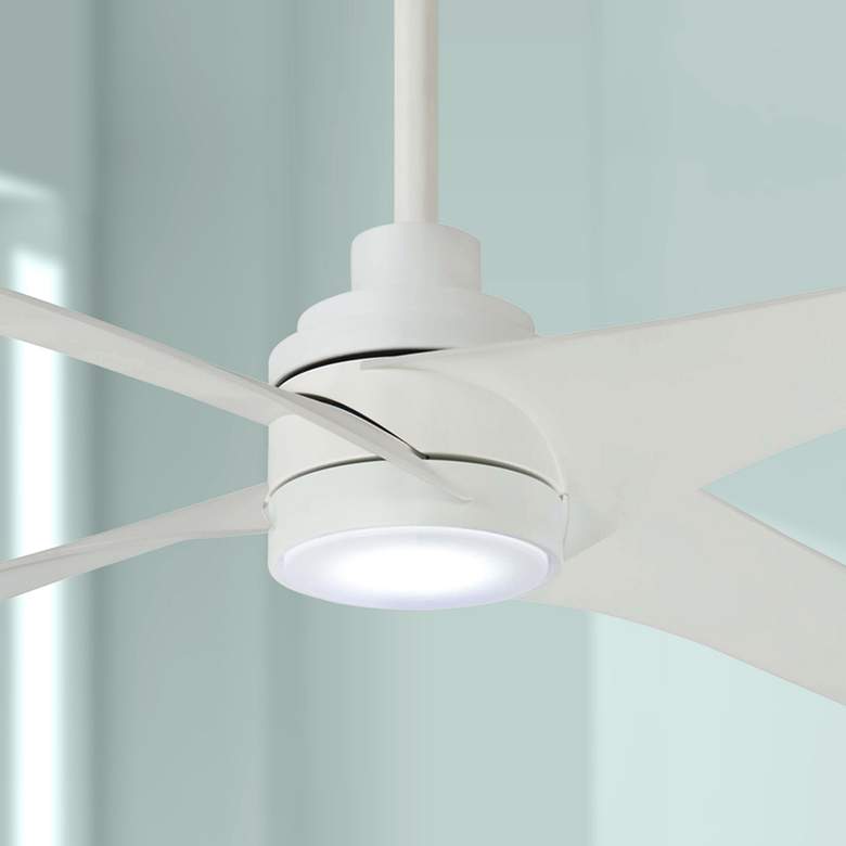 Image 1 56" Minka Aire Swept Flat White LED Ceiling Fan with Remote