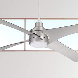 Image1 of 56" Minka Aire Swept Silver LED Ceiling Fan with Remote