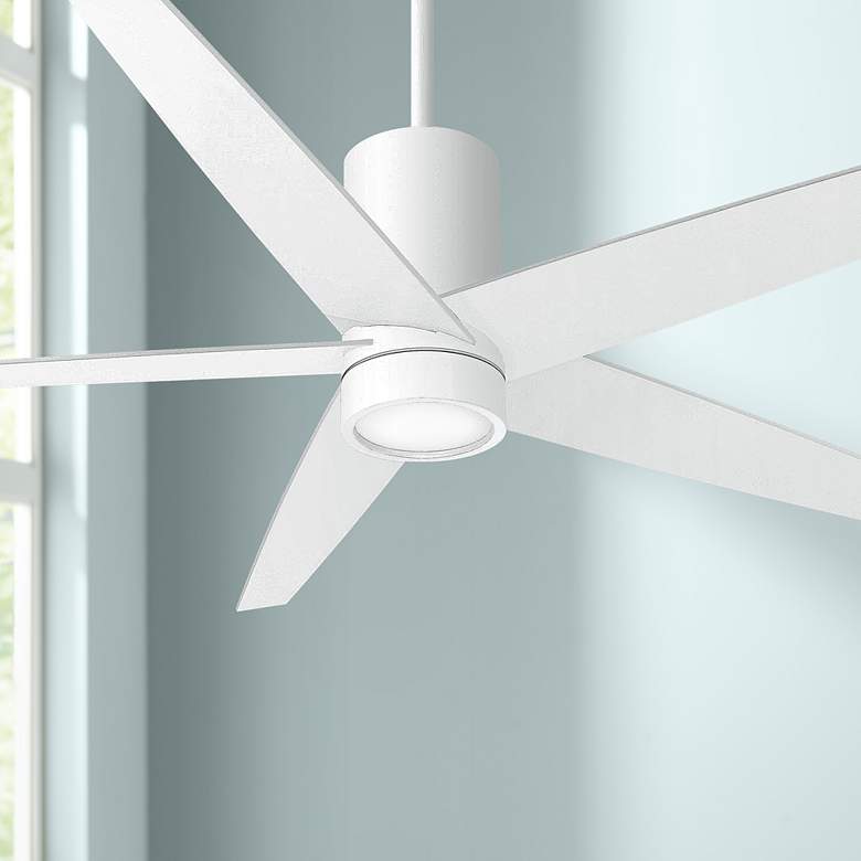 Image 1 56" Minka Aire Symbio Flat White Modern LED Ceiling Fan with Remote