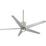 56" Minka Aire Symbio Silver Nickel LED Modern Ceiling Fan with Remote