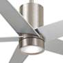 56" Minka Aire Symbio Silver Nickel LED Modern Ceiling Fan with Remote