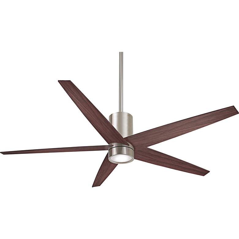 Image 2 56" Minka Aire Symbio Walnut - Nickel LED Ceiling Fan with Remote