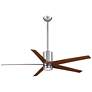 56" Minka Aire Symbio Walnut - Nickel LED Ceiling Fan with Remote