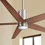 56" Minka Aire Symbio Walnut - Nickel LED Ceiling Fan with Remote