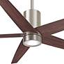 56" Minka Aire Symbio Walnut - Nickel LED Ceiling Fan with Remote