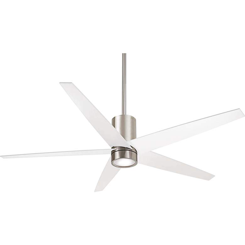 Image 2 56 inch Minka Aire Symbio White - Nickel LED Ceiling Fan with Remote