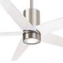 56" Minka Aire Symbio White - Nickel LED Ceiling Fan with Remote