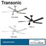 56" Minka Aire Transonic Brushed Nickel LED Ceiling Fan with Remote