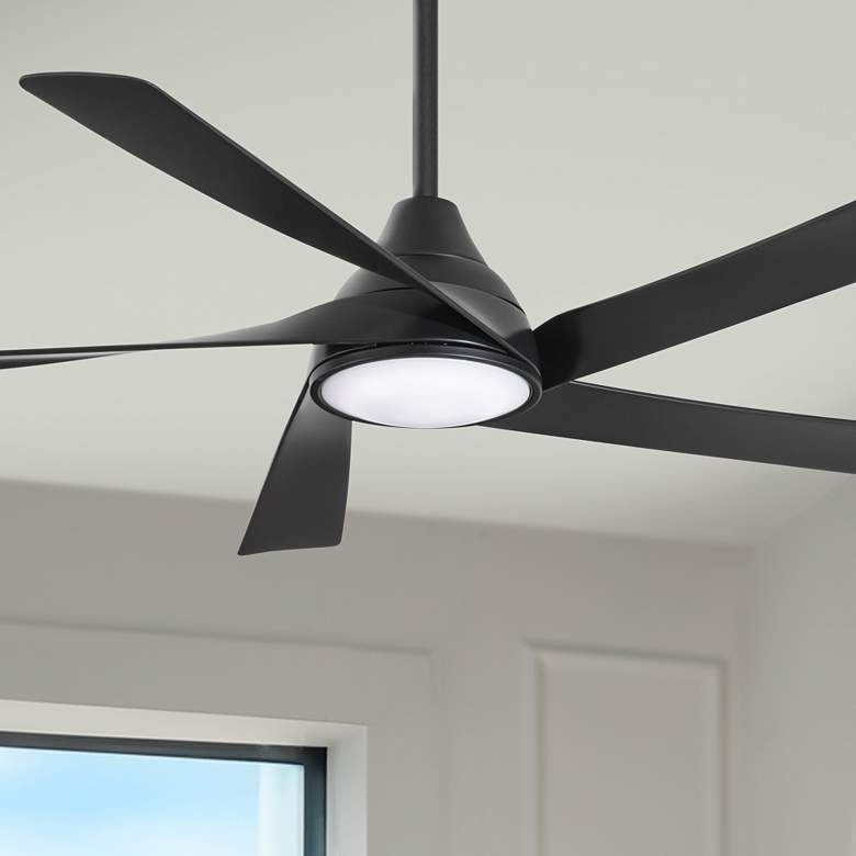 Image 1 56" Minka Aire Transonic Coal Indoor LED Ceiling Fan with Remote