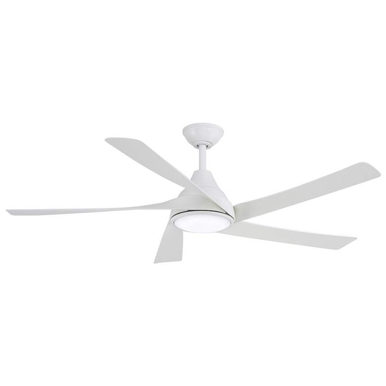 Image 1 56 inch Minka Aire Transonic Flat White Indoor LED Ceiling Fan with Remote