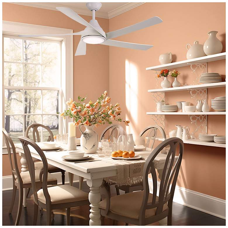 Image 5 56" Minka Aire Transonic Flat White Indoor LED Ceiling Fan with Remote more views