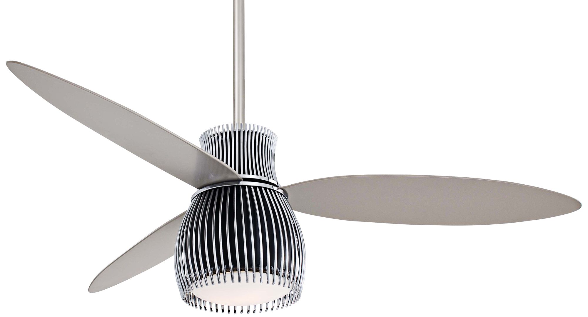 56" Minka Aire Uchiwa Black and Chrome Finish Ceiling Fan