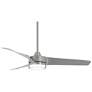 56" Minka Aire Veer Brushed Nickel LED Ceiling Fan with Remote