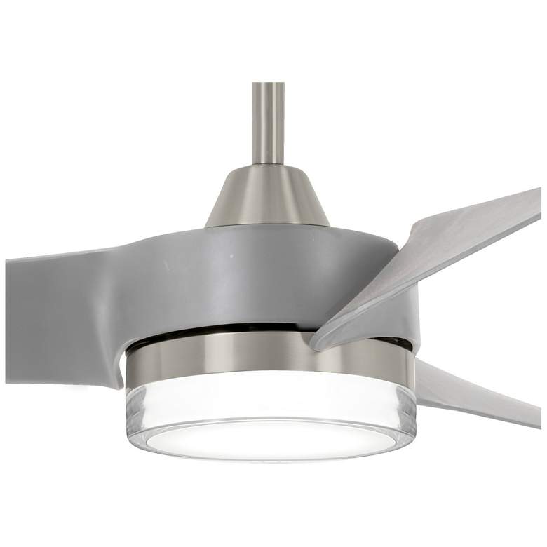 Image 4 56" Minka Aire Veer Brushed Nickel LED Ceiling Fan with Remote more views