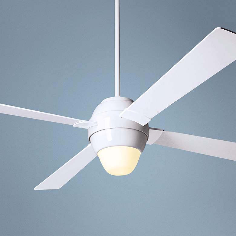 Image 1 56 inch Modern Fan Gusto White Ceiling Fan with Light Kit