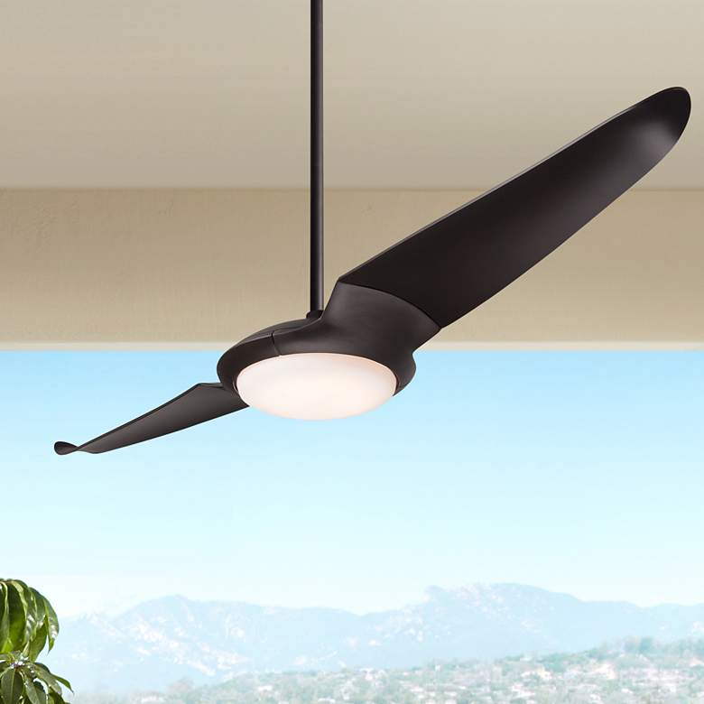 Image 1 56" Modern Fan IC/Air2 Bronze LED Damp Rated Ceiling Fan with Remote