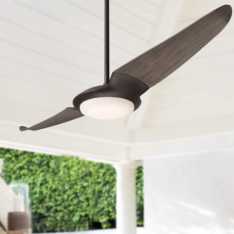 Image 1 56" Modern Fan IC/Air2 DC Dark Bronze Graywash LED Fan with Remote