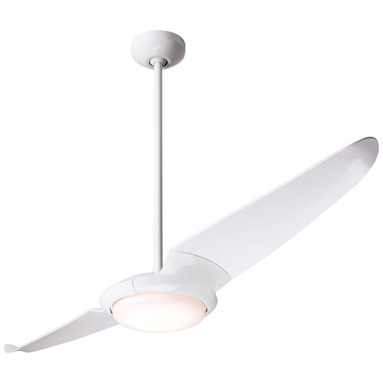 Image 2 56" Modern Fan IC/Air2 DC Gloss White LED Damp Rated Fan with Remote