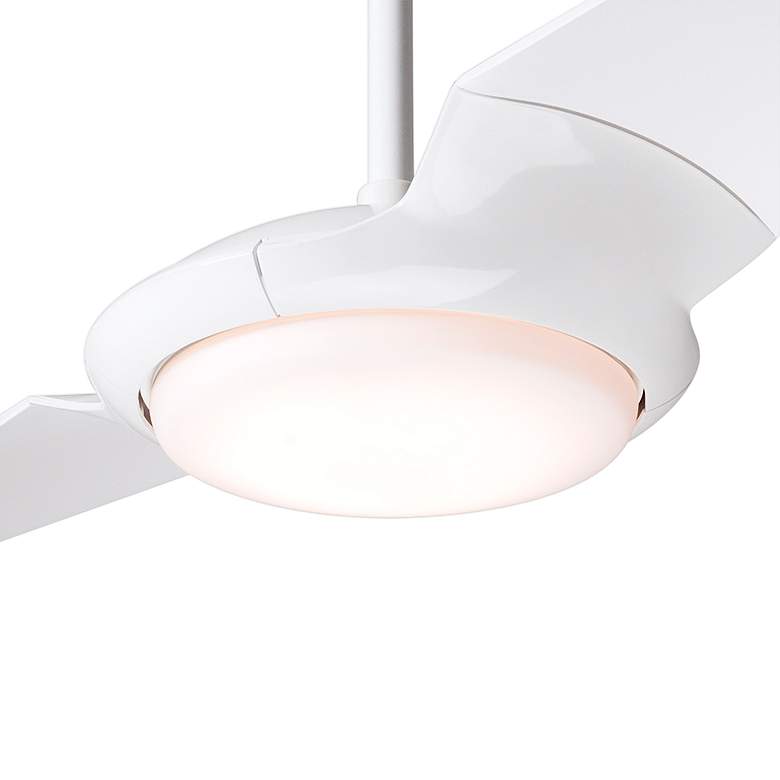 Image 3 56" Modern Fan IC/Air2 DC Gloss White LED Damp Rated Fan with Remote more views