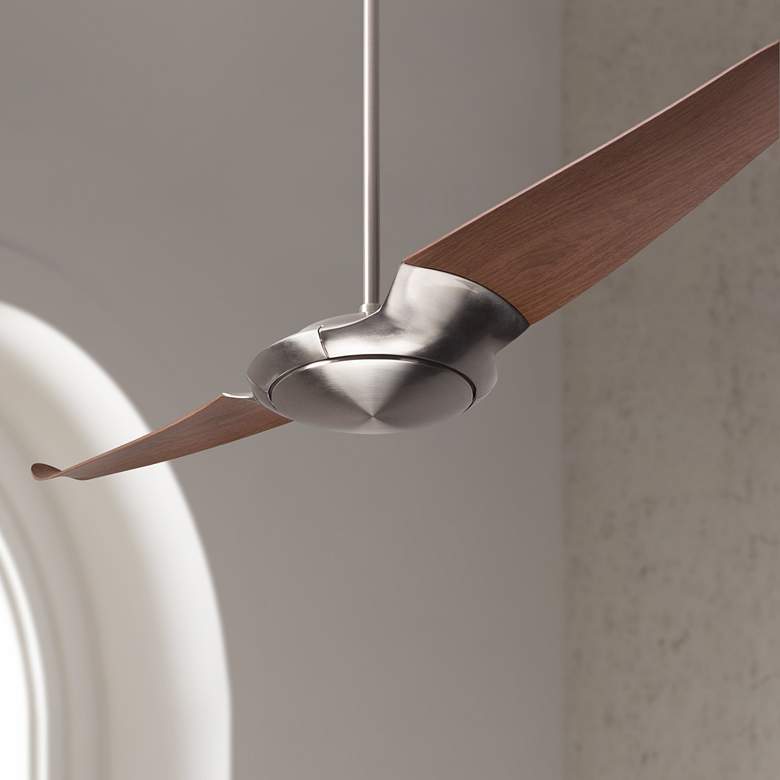 Image 1 56" Modern Fan IC/Air2 DC Nickel and Mahogany Ceiling Fan with Remote
