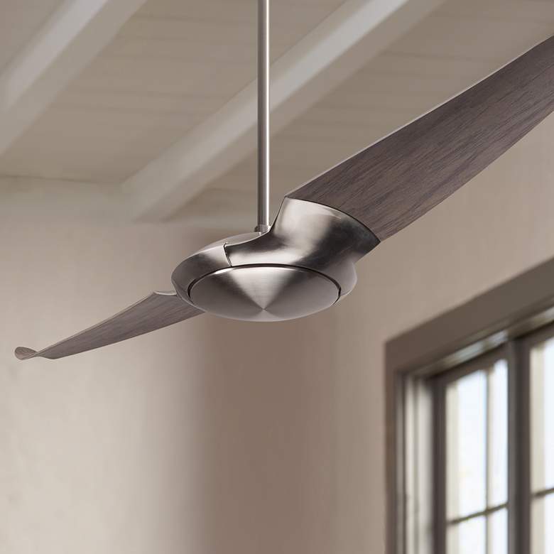 Image 1 56 inch Modern Fan IC/Air2 DC Nickel Graywash Damp Ceiling Fan with Remote