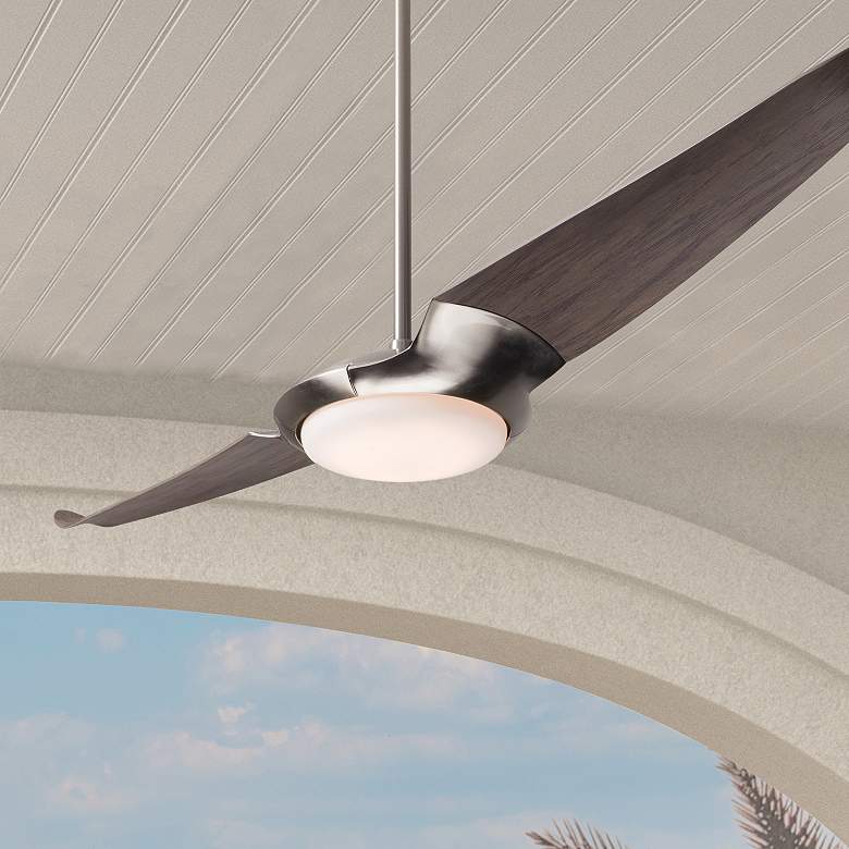 Image 1 56" Modern Fan IC/Air2 DC Nickel Graywash LED Ceiling Fan with Remote