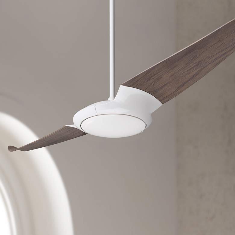 Image 1 56" Modern Fan IC/Air2 DC White Graywash Damp Rated Fan with Remote