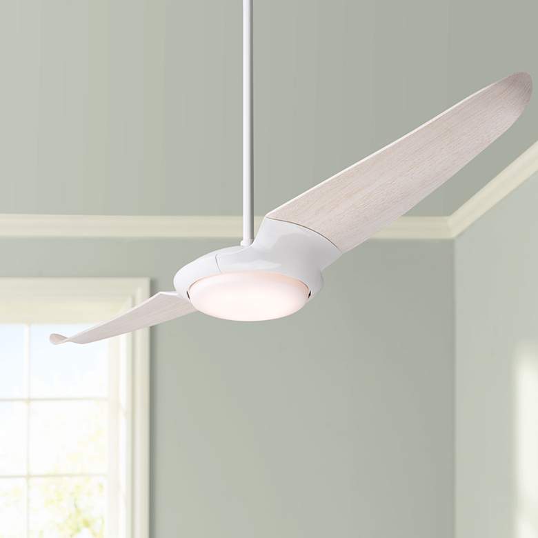 Image 1 56" Modern Fan IC/Air2 DC Whitewash LED Damp Rated Fan with Remote