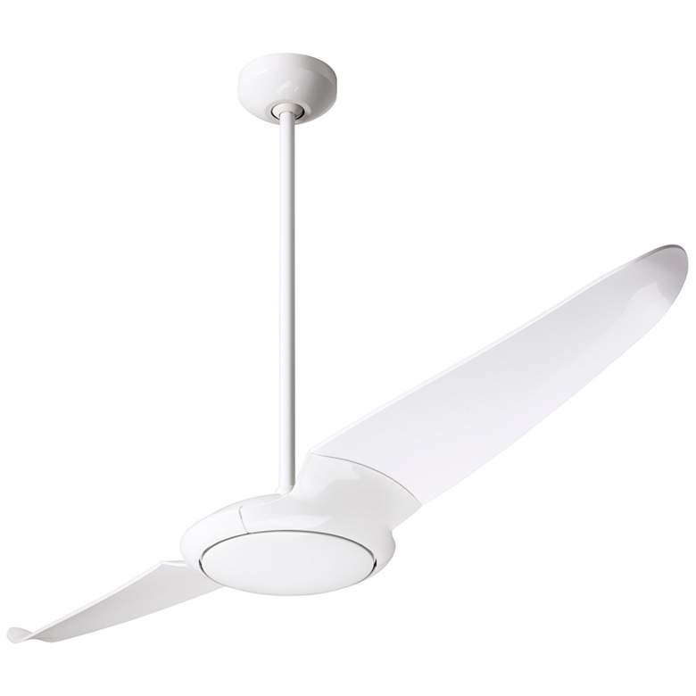 Image 2 56" Modern Fan IC/Air2 Gloss White 2-Blade Damp Rated Fan with Remote