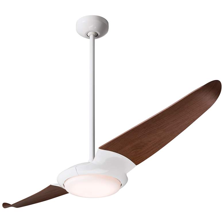 Image 2 56 inch Modern Fan IC/Air2 Gloss White Mahogany LED Damp Fan with Remote