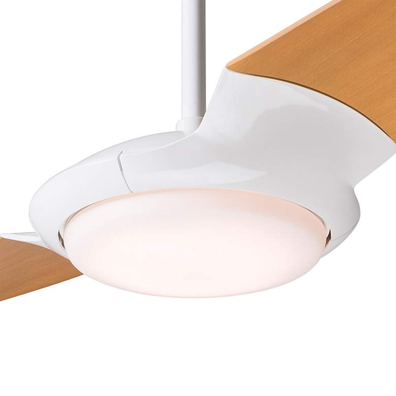 Image 3 56" Modern Fan IC/Air2 Gloss White Maple LED Damp Fan with Remote more views
