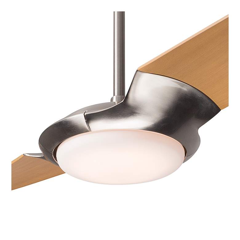Image 3 56" Modern Fan IC/Air2 Nickel and Maple LED Damp Rated Fan with Remote more views