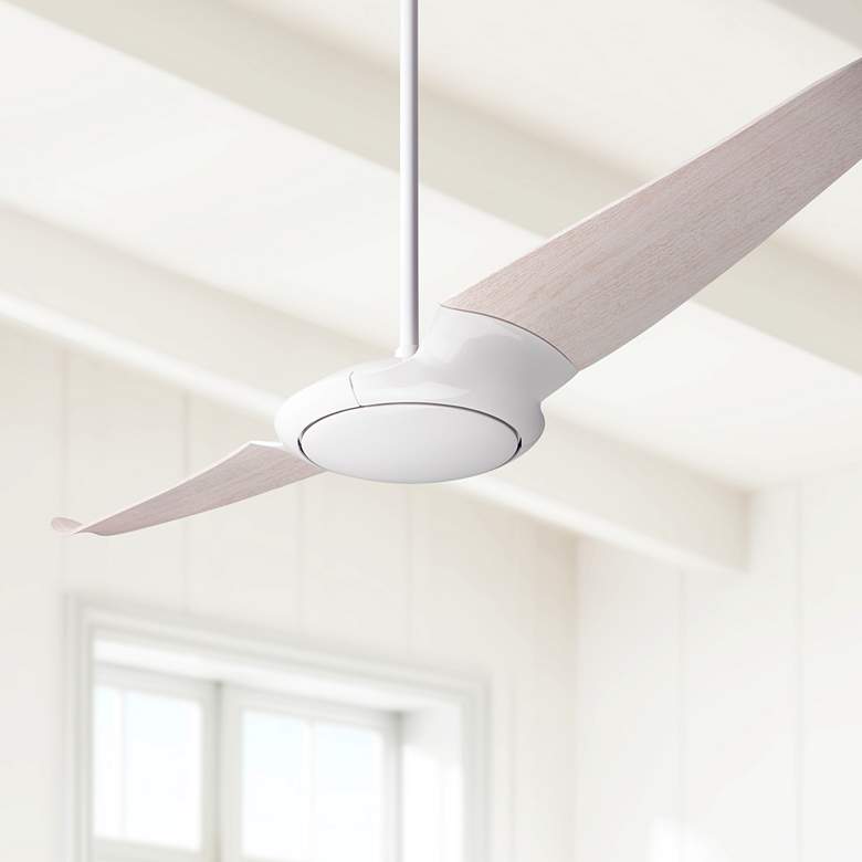 Image 1 56" Modern Fan IC/Air2 Whitewash Damp Rated 2 Blade Fan with Remote