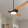 56" Modern Fan IC/Air3 DC Bronze and Maple LED Ceiling Fan with Remote