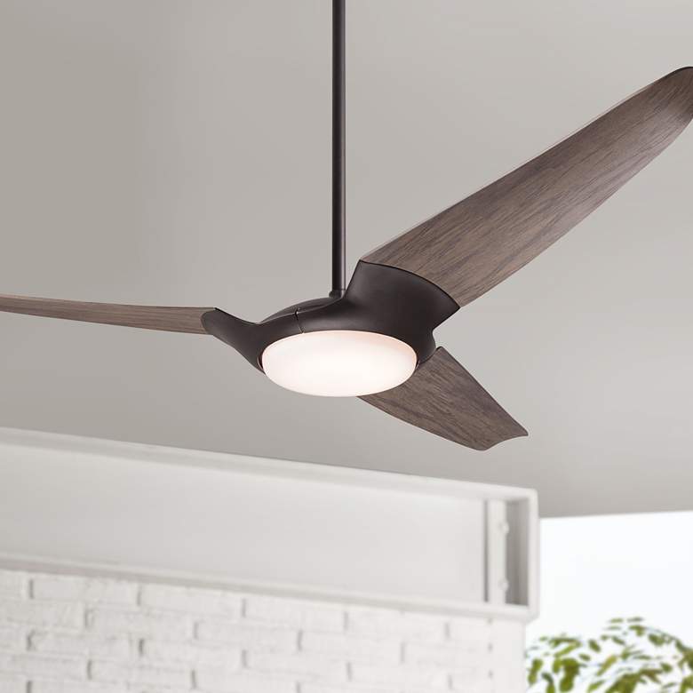 Image 1 56" Modern Fan IC/Air3 DC Dark Bronze Graywash LED Fan with Remote