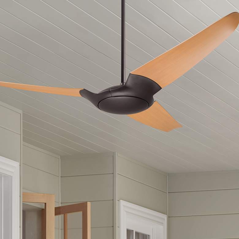 Image 1 56" Modern Fan IC/Air3 DC Dark Bronze Maple Ceiling Fan with Remote