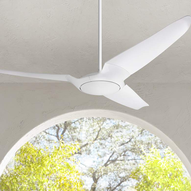 Image 1 56" Modern Fan IC/Air3 DC Gloss White Ceiling Fan with Remote