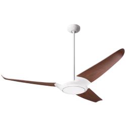 56&quot; Modern Fan IC/Air3 DC Gloss White Mahogany Ceiling Fan with Remote