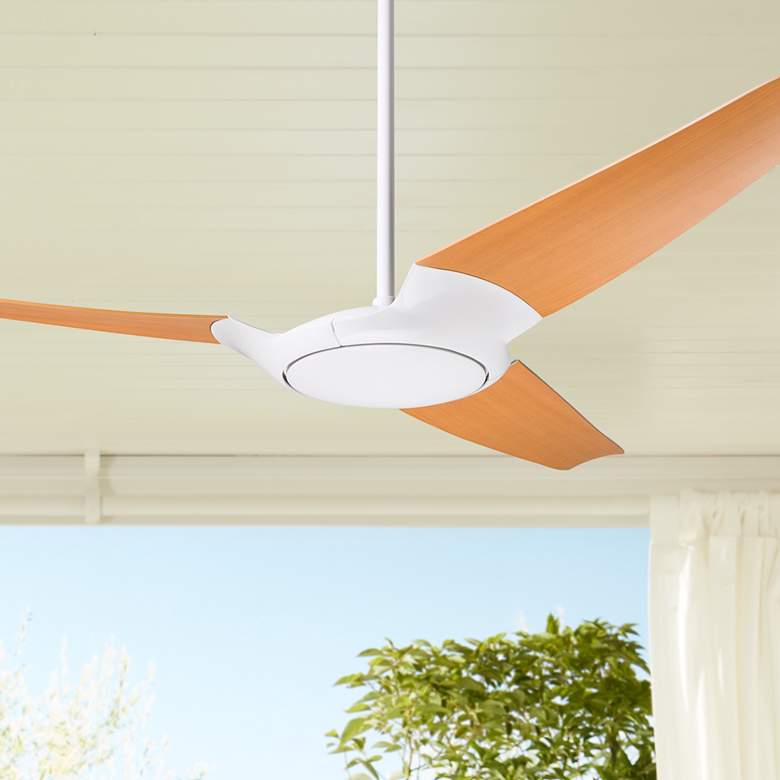 Image 1 56" Modern Fan IC/Air3 DC Gloss White Maple Ceiling Fan with Remote