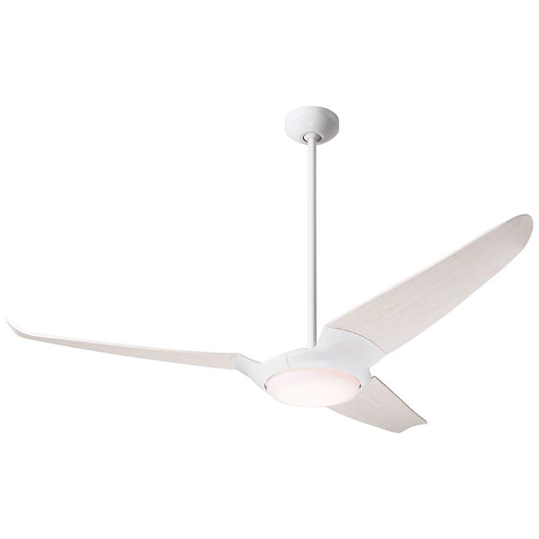 Image 2 56 inch Modern Fan IC/Air3 DC Gloss White Whitewash LED Fan with Remote