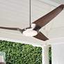 56" Modern Fan IC/Air3 DC Nickel and Mahogany LED Fan with Remote