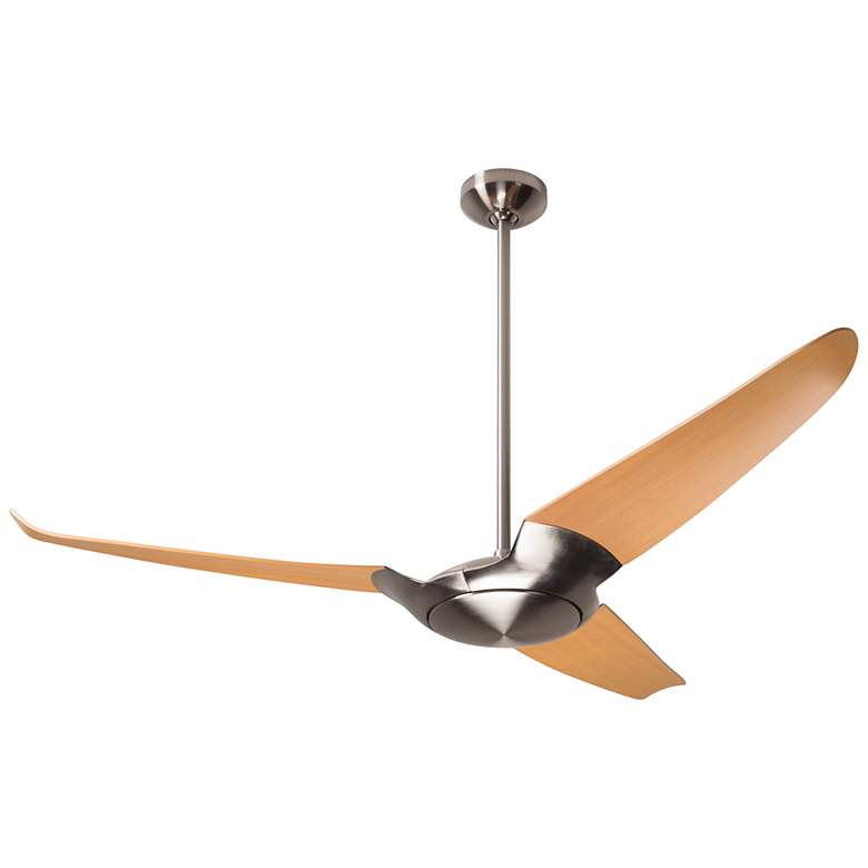 Image 1 56" Modern Fan IC/Air3 DC Nickel and Maple Ceiling Fan with Remote