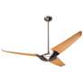 56" Modern Fan IC/Air3 DC Nickel and Maple Ceiling Fan with Remote