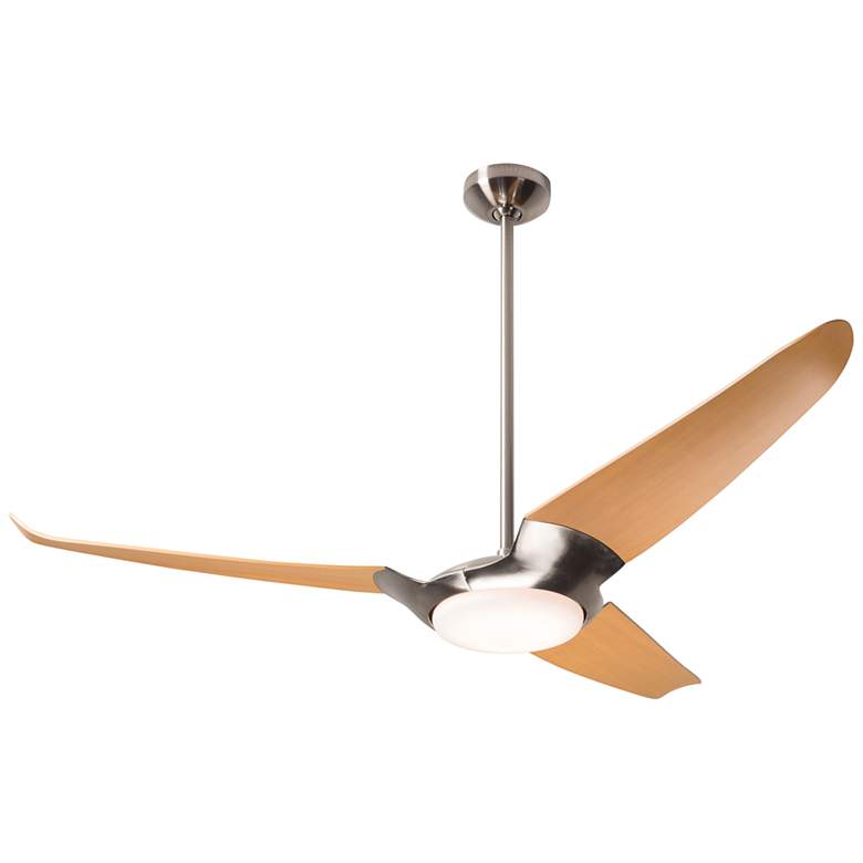 Image 1 56" Modern Fan IC/Air3 DC Nickel Maple LED Ceiling Fan with Remote