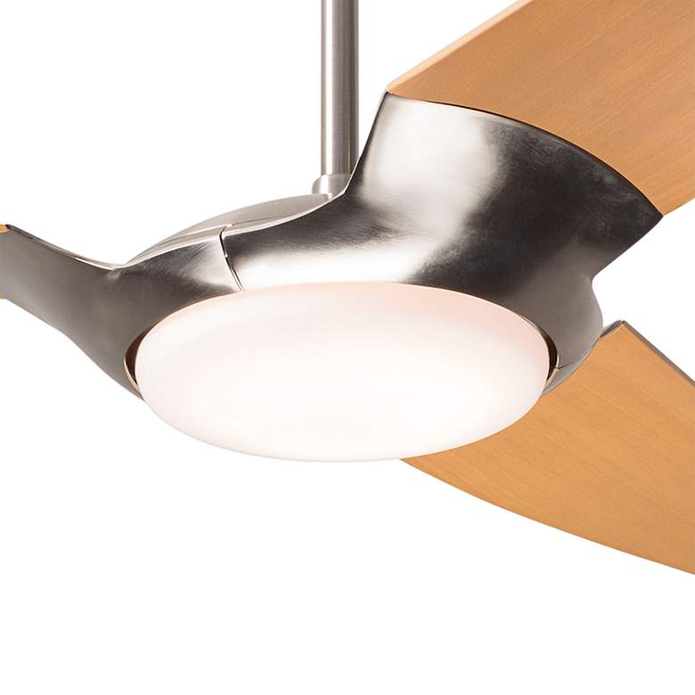 Image 2 56" Modern Fan IC/Air3 DC Nickel Maple LED Ceiling Fan with Remote more views