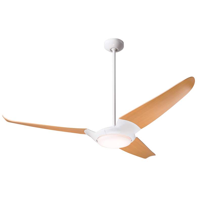 Image 2 56" Modern Fan IC/Air3 DC White and Maple LED Ceiling Fan with Remote