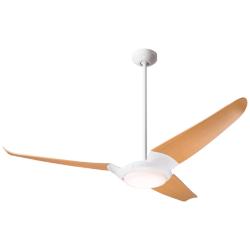 56&quot; Modern Fan IC/Air3 DC White and Maple LED Ceiling Fan with Remote