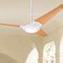 56" Modern Fan IC/Air3 DC White and Maple LED Ceiling Fan with Remote